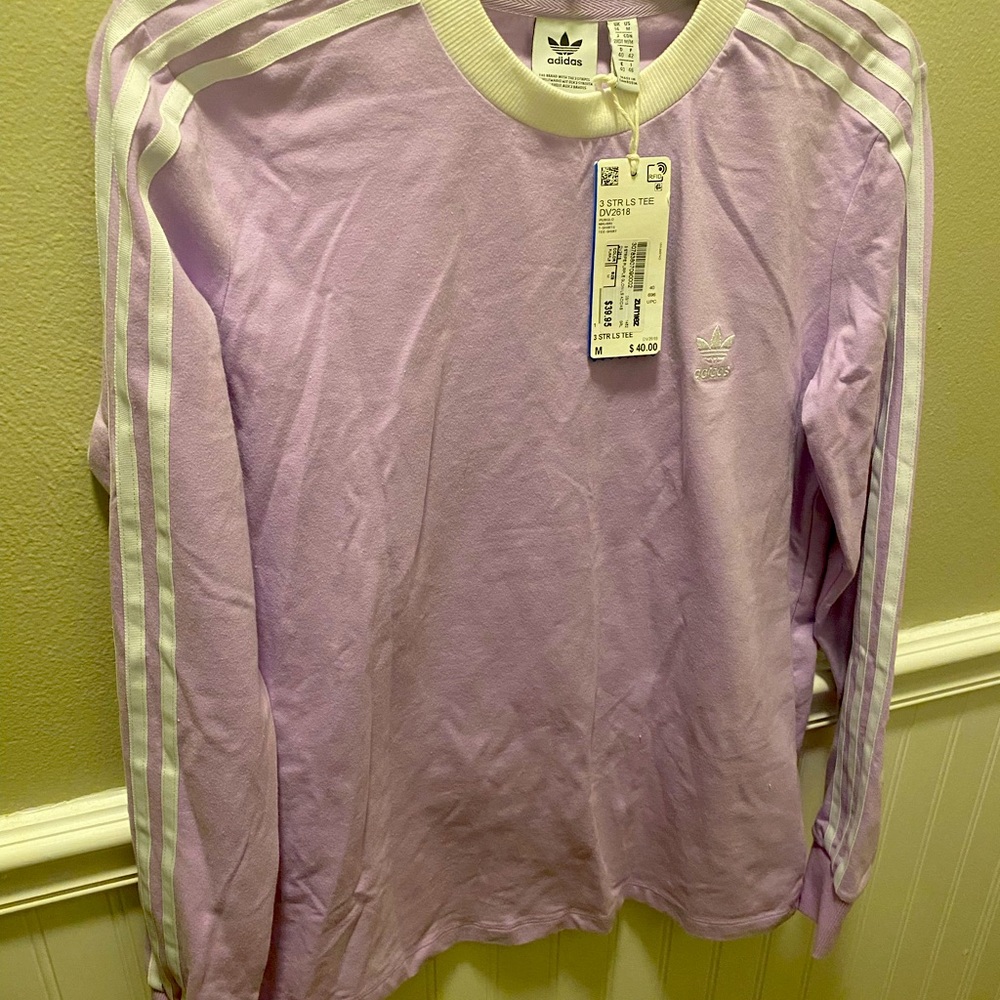 Adidas long sleeves shirt/ light purple/NEW with tags